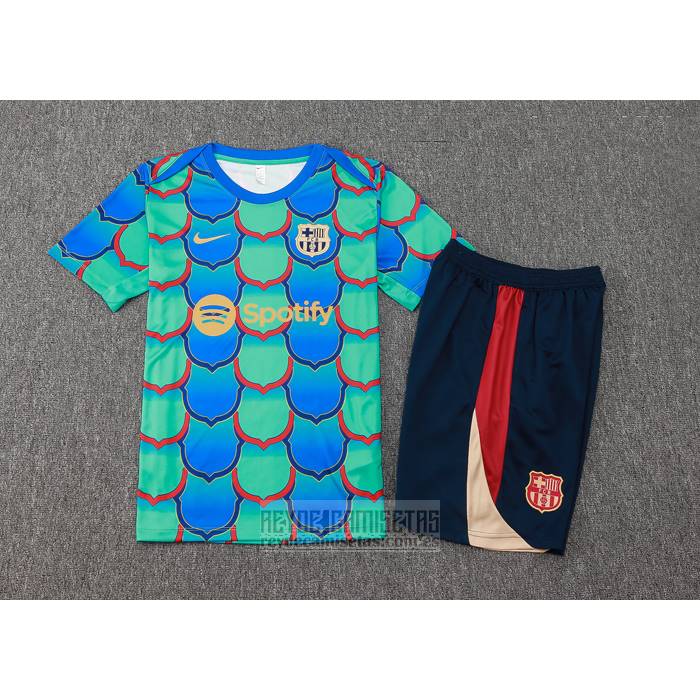 Chandal del Barcelona Manga Corta 2024-2025 Verde - Pantalon Corto